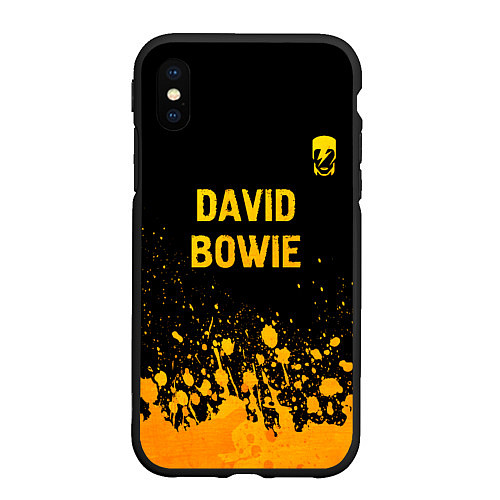 Чехол iPhone XS Max матовый David Bowie - gold gradient посередине / 3D-Черный – фото 1