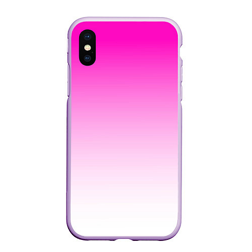 Чехол iPhone XS Max матовый Розово-белый градиент / 3D-Сиреневый – фото 1