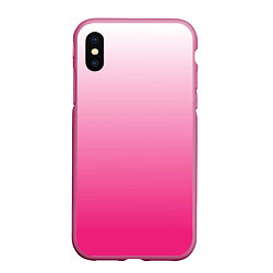 Чехол iPhone XS Max матовый Бело-розовый градиент