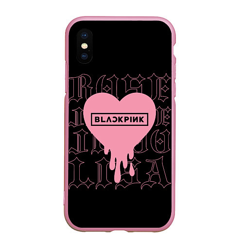 Чехол iPhone XS Max матовый Blackpink: Jisoo Jennie Rose Lisa / 3D-Розовый – фото 1