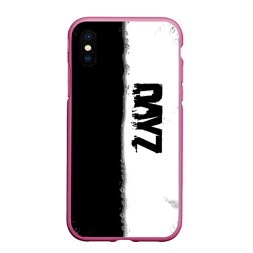 Чехол iPhone XS Max матовый Dayz черно белый ужас / 3D-Малиновый – фото 1