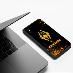 Чехол iPhone XS Max матовый Skyrim - gold gradient, цвет: 3D-черный — фото 2