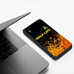 Чехол iPhone XS Max матовый Half-Life - gold gradient посередине, цвет: 3D-черный — фото 2