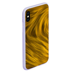 Чехол iPhone XS Max матовый Текстура желтой шерсти, цвет: 3D-светло-сиреневый — фото 2