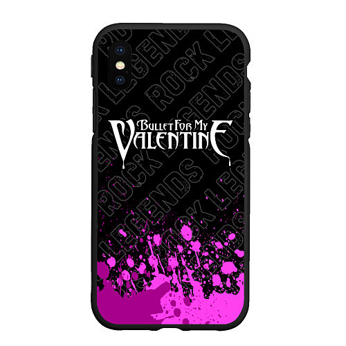 Чехол iPhone XS Max матовый Bullet For My Valentine rock legends посередине / 3D-Черный – фото 1