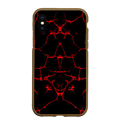 Чехол iPhone XS Max матовый Кровавые трещины, цвет: 3D-коричневый