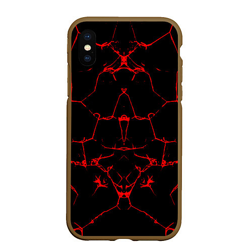 Чехол iPhone XS Max матовый Кровавые трещины / 3D-Коричневый – фото 1