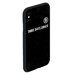 Чехол iPhone XS Max матовый Three Days Grace glitch на темном фоне посередине, цвет: 3D-черный — фото 2