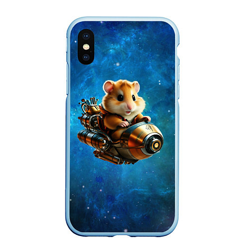 Чехол iPhone XS Max матовый Хомялёт / 3D-Голубой – фото 1