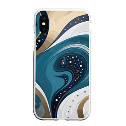 Чехол iPhone XS Max матовый Бирюховые завитки