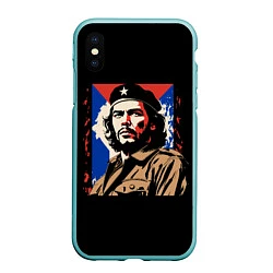 Чехол iPhone XS Max матовый Команданте Эрнесто Че Гевара, цвет: 3D-мятный