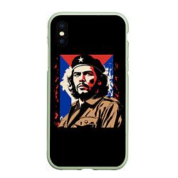 Чехол iPhone XS Max матовый Команданте Эрнесто Че Гевара, цвет: 3D-салатовый