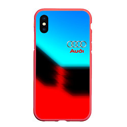 Чехол iPhone XS Max матовый AUDI sport brend color, цвет: 3D-красный