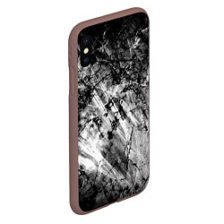 Чехол iPhone XS Max матовый Чёрный мрамор, цвет: 3D-коричневый — фото 2