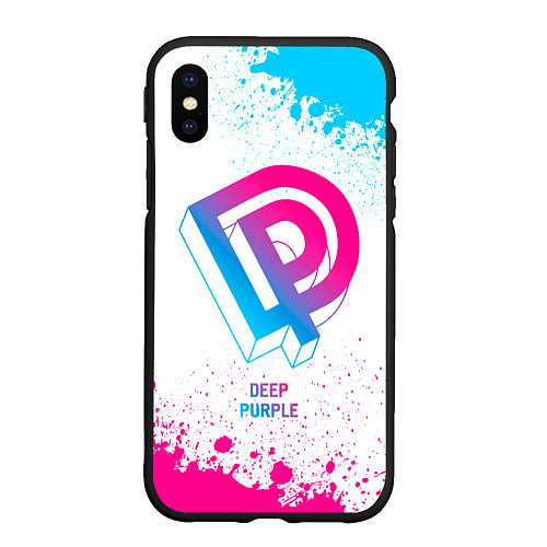 Чехол iPhone XS Max матовый Deep Purple neon gradient style / 3D-Черный – фото 1