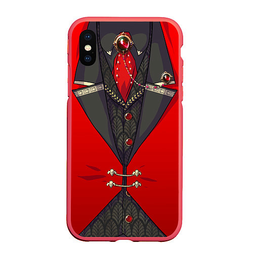 Чехол iPhone XS Max матовый Алый фрак / 3D-Красный – фото 1