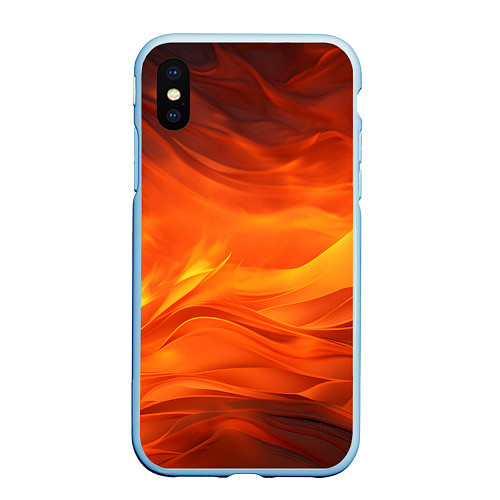 Чехол iPhone XS Max матовый Яркий огонь / 3D-Голубой – фото 1