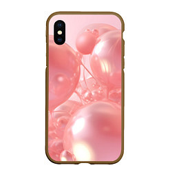 Чехол iPhone XS Max матовый Розовые шары