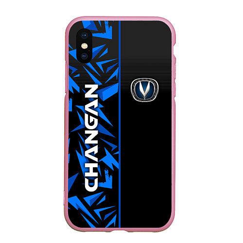 Чехол iPhone XS Max матовый Changan - blue uniform / 3D-Розовый – фото 1