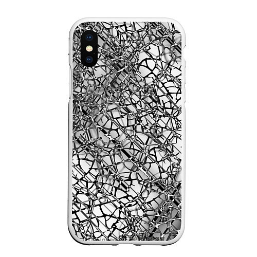 Чехол iPhone XS Max матовый Разбитое зеркало / 3D-Белый – фото 1