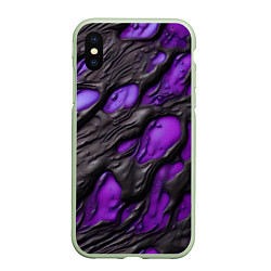 Чехол iPhone XS Max матовый Фиолетовая текучая субстанция
