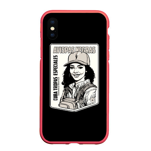 Чехол iPhone XS Max матовый Avispas Negras - Кубинский спецназ / 3D-Красный – фото 1