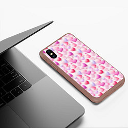 Чехол iPhone XS Max матовый Любовь в каждом сердце, цвет: 3D-коричневый — фото 2