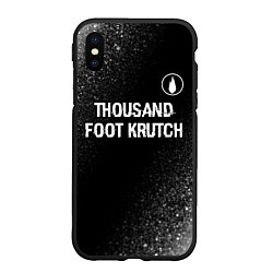 Чехол iPhone XS Max матовый Thousand Foot Krutch glitch на темном фоне посеред, цвет: 3D-черный