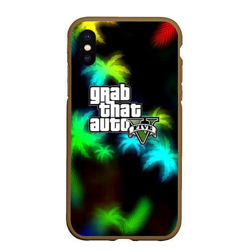 Чехол iPhone XS Max матовый GTA 5 tropicano / 3D-Коричневый – фото 1