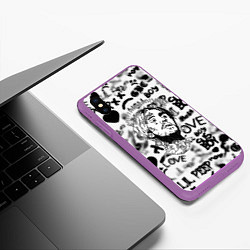 Чехол iPhone XS Max матовый Lil peep автограф, цвет: 3D-фиолетовый — фото 2