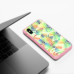 Чехол iPhone XS Max матовый Белая рыба - чешуя-волна, цвет: 3D-баблгам — фото 2