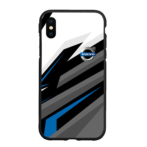 Чехол iPhone XS Max матовый Volvo - blue sport / 3D-Черный – фото 1