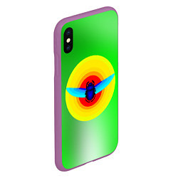 Чехол iPhone XS Max матовый Скарабей в желтом круге, цвет: 3D-фиолетовый — фото 2