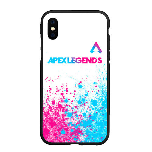 Чехол iPhone XS Max матовый Apex Legends neon gradient style посередине / 3D-Черный – фото 1