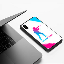 Чехол iPhone XS Max матовый Counter Strike neon gradient style, цвет: 3D-черный — фото 2