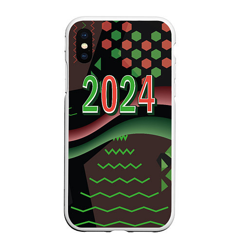 Чехол iPhone XS Max матовый 2024 абстрактный фон / 3D-Белый – фото 1