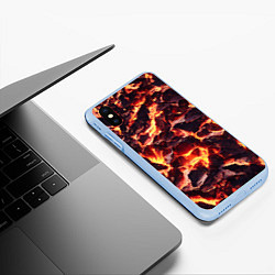 Чехол iPhone XS Max матовый Бурлящая лава, цвет: 3D-голубой — фото 2