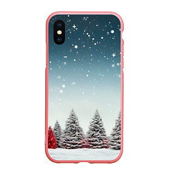 Чехол iPhone XS Max матовый Волшебство зимней природы иней на деревьях