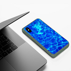 Чехол iPhone XS Max матовый Чистая вода океаны, цвет: 3D-темно-зеленый — фото 2