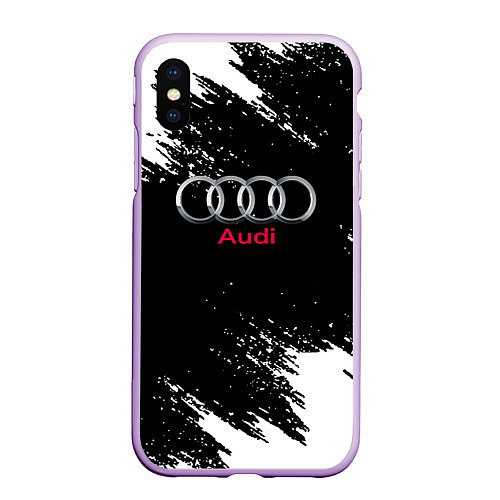 Чехол iPhone XS Max матовый AUDI sport краски / 3D-Сиреневый – фото 1