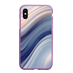 Чехол iPhone XS Max матовый Blue liquid, цвет: 3D-фиолетовый