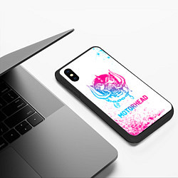 Чехол iPhone XS Max матовый Motorhead neon gradient style, цвет: 3D-черный — фото 2
