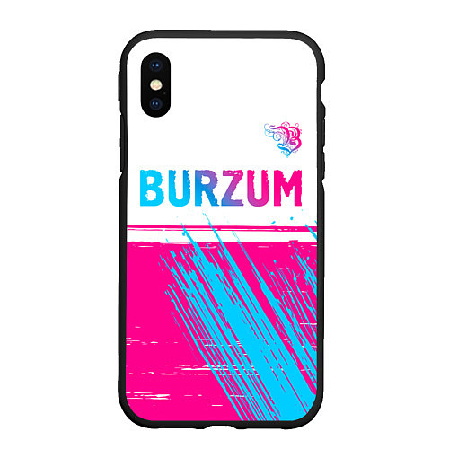 Чехол iPhone XS Max матовый Burzum neon gradient style посередине / 3D-Черный – фото 1