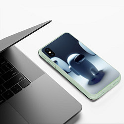 Чехол iPhone XS Max матовый Among us - fantasy - ai art, цвет: 3D-салатовый — фото 2