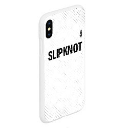 Чехол iPhone XS Max матовый Slipknot glitch на светлом фоне посередине, цвет: 3D-белый — фото 2