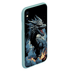 Чехол iPhone XS Max матовый Крылатый властитель символ года 2024, цвет: 3D-мятный — фото 2