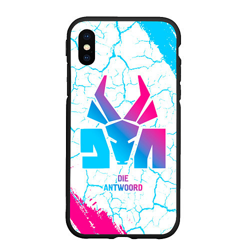 Чехол iPhone XS Max матовый Die Antwoord neon gradient style / 3D-Черный – фото 1