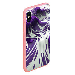 Чехол iPhone XS Max матовый Бело-фиолетовая краска, цвет: 3D-баблгам — фото 2