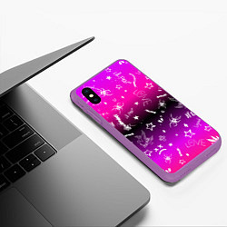 Чехол iPhone XS Max матовый Тату Лил Пипа на фиолетовом, цвет: 3D-фиолетовый — фото 2