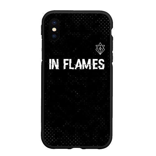 Чехол iPhone XS Max матовый In Flames glitch на темном фоне посередине / 3D-Черный – фото 1
